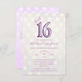 Invitación Relieve metalizado de espuma morada dulce 16 foto 