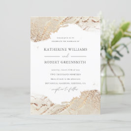 Invitación Relieve metalizado de Faux de Oro Texturado Elegan