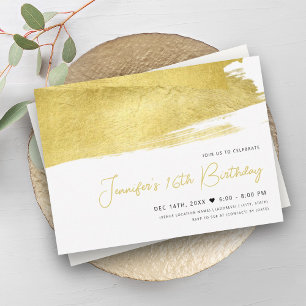 Invitación Relieve metalizado de imitación de oro moderno Pai