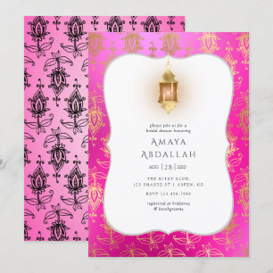 Invitación Relieve metalizado dorado Arabian Bollywood Bridal