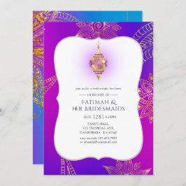 Invitación Relieve metalizado dorado Arabian Bollywood Brides