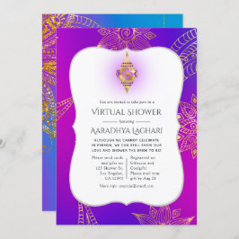 Invitación Relieve metalizado dorado Arabian Bollywood Virtua