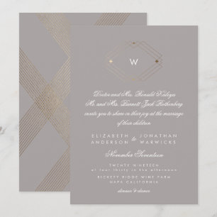 Invitación Relieve metalizado dorado de caligrafía Boda Muslo