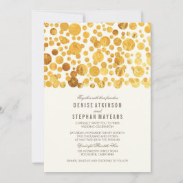 Invitación Relieve metalizado dorado Efecto Confetti Elegante