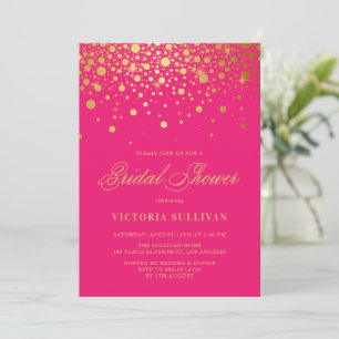 Invitación Relieve metalizado dorado falso Confetti ducha de