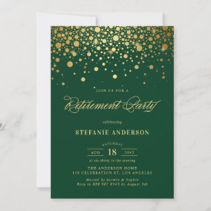 Invitación Relieve metalizado dorado falso Confetti Fiesta de