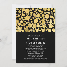 Invitación Relieve metalizado dorado falso Confetti Invitació
