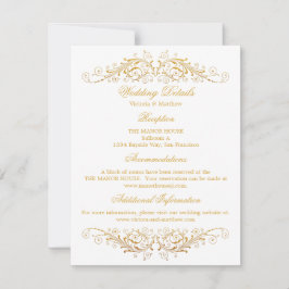 Invitación Relieve metalizado dorado falso Flourish Damask We