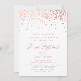 Invitación Relieve metalizado dorado falso Rosa Confetti Dots