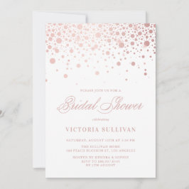 Invitación Relieve metalizado dorado falso Rosa Confetti Dots