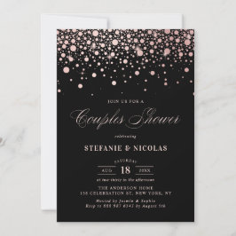 Invitación Relieve metalizado dorado falso Rosa Confetti Pare