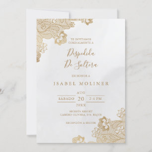 Invitación Relieve metalizado dorado Lace Ornate Bridal Showe