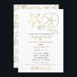 Invitación Relieve metalizado dorado Look Sea Shells Moda Bea<br><div class="desc">Personalizar esta elegante invitación para cualquier evento. ( el texto dorado puede eliminarse)</div>
