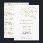 Invitación Relieve metalizado dorado Look Sea Shells Moda Bea<br><div class="desc">Personalizar esta elegante invitación para cualquier evento. ( el texto dorado puede eliminarse)</div>