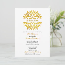 Invitación Relieve metalizado dorado Look Star Mandala Bat Mi