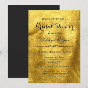 Invitación Relieve metalizado dorado puro de lujo Textura - D
