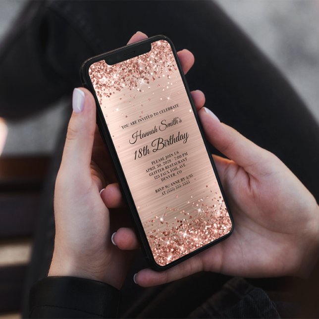 Invitación Relieve metalizado dorado Rosa Cepillado Purpurino (Subido por el creador)