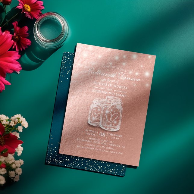 Invitación Relieve metalizado dorado Rosa de Cena boda Mason  (Subido por el creador)