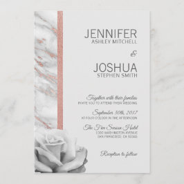 Invitación Relieve metalizado dorado rosa rosa floral Boda gr