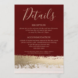 Invitación Relieve metalizado dorado y detalles de la boda de