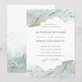 Invitación Relieve metalizado elegante  de imitación de oro a