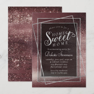 Invitación Relieve metalizado Glitzy Calentamiento de casas