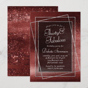 Invitación Relieve metalizado Glitzy   Cumpleaños de Henna Cr