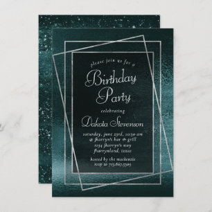 Invitación Relieve metalizado Glitzy   Fiesta de cumpleaños d