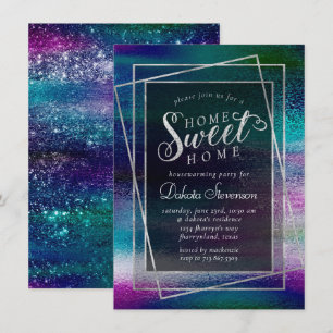 Invitación Relieve metalizado Glitzy   Neografía irlandesa Ca