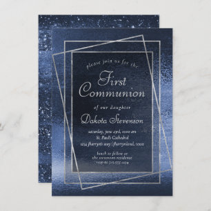Invitación Relieve metalizado Glitzy Primera Comunión del P