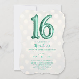 Invitación Relieve metalizado Gold Bokeh Mint Green Faux 16 c