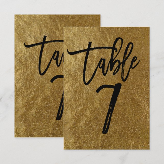 Invitación Relieve metalizado Gold Leaf Tabla de guiones mode (Anverso / Reverso)