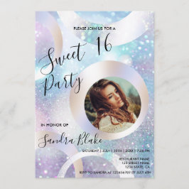 Invitación Relieve metalizado holográfico moderno añada tu Ho