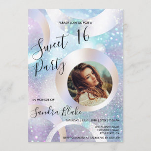 Invitación Relieve metalizado holográfico moderno añada tu Ho