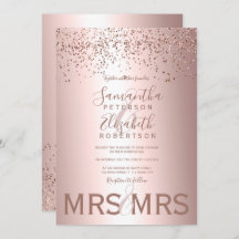 Relieve metalizado metálico de oro Rosa boda lesbi