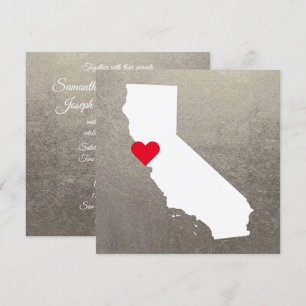 Invitación Relieve metalizado metálico plateado Boda de Calif