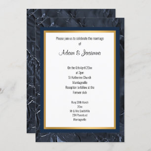 Invitación Relieve metalizado NAVY GOLD LAYERED PARECE INVITA