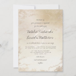 Invitación Relieve metalizado Ombre Amarillo Escarcha de Oro