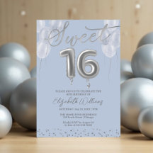 Relieve metalizado plateado dulce 16 globos de cum
