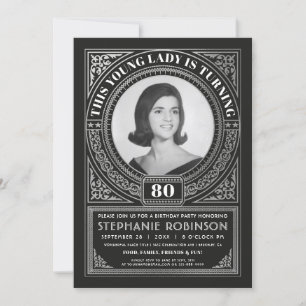 Invitación Relieve metalizado plateado fotográfico de invitac