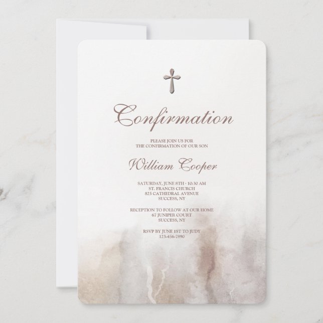 Invitación religiosa a acuarela de piedra (Anverso)