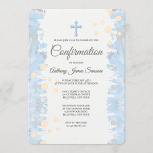 Invitación religiosa azul fiel