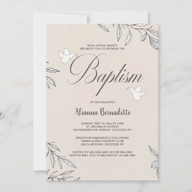 Invitación religiosa botánica fiel (Anverso)