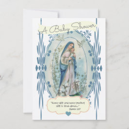 Invitación Religiosa católica Baby Shower Nueva mamá Vintage