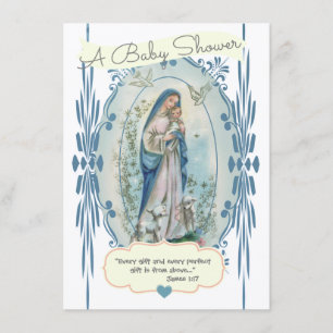 Invitación Religiosa católica Baby Shower Nueva mamá Vintage