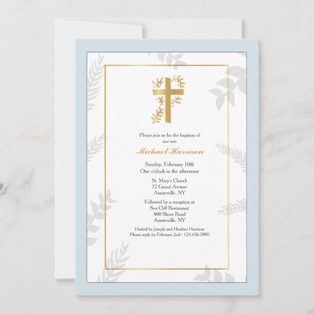 Invitación religiosa cruzada de oro (Anverso)
