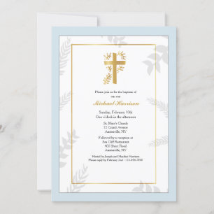 Invitación religiosa cruzada de oro