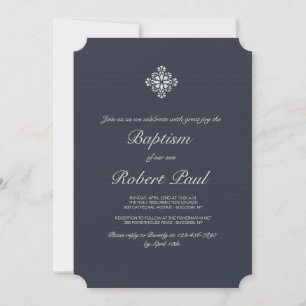 Invitación religiosa cruzada de plata