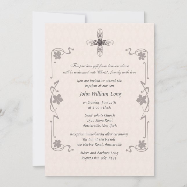 Invitación religiosa cruzada del Finial (Anverso)