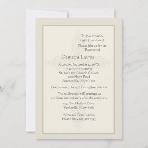 Invitación religiosa de Cross Watermark Ecru